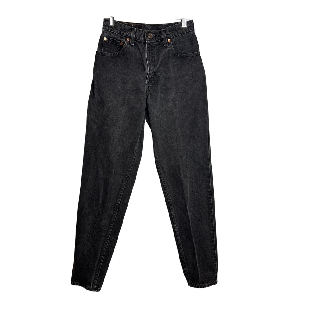 Vintage Levis 550 Relaxed Tapered Jeans Womens Size 5 24 Waist Faded Black Denim